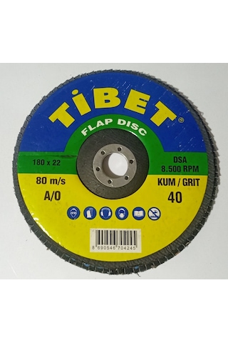 Flap Zımpara Disk 180 X 22 40 Kum A/O 10 Adet Fiyatıdır
