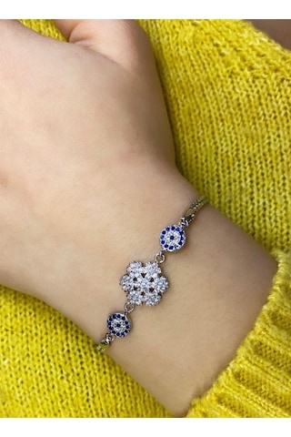 Celikchi Gümüş Swarovski Taş Kar Tanesi Bileklik