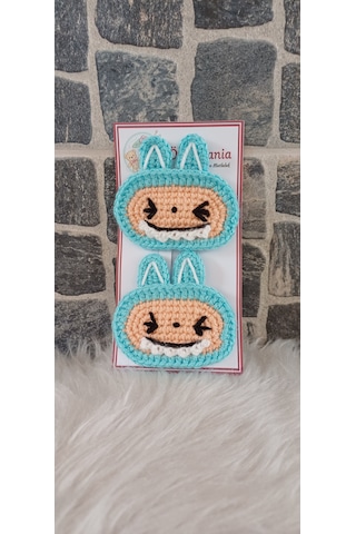 Örgümania Labubu Çıtçıtlı Toka- 7 Cm Mavi