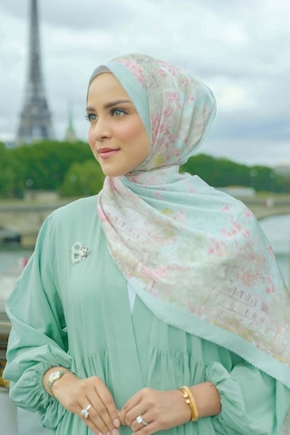 Buttonscarves Parisian Saten Şal - Bonbon Yeşil