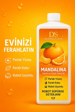Robot Süpürge Deterjanı Mandalina 1 L Yer Temizleme Solüsyonu Tekli