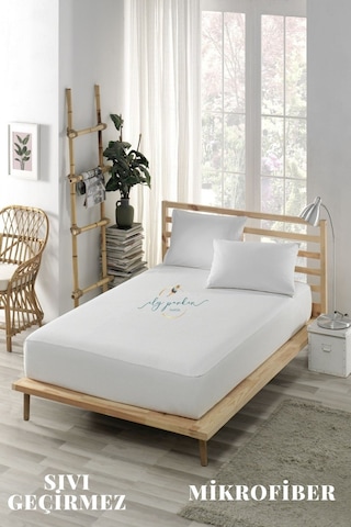 Ely Parker Sıvı Geçirmez Alez Mikro Fitted Çift Kişilik Tek Kişilik Bebek Alezi Su Yatak Koruyucu ELYPRKR00569 Beyaz