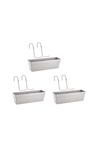 Omnipazar So-yb02a Askılı Yalı Balkon Saksı 10.8 Lt Kirli Beyaz 3 Adet