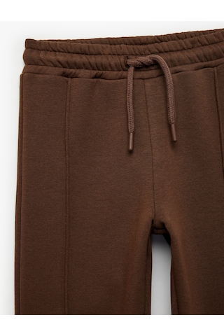 Koton Pamuklu Beli Lastikli Şardonlu Jogger Basic Eşofman Altı Kahverengi 7wkb40023tk Kahve