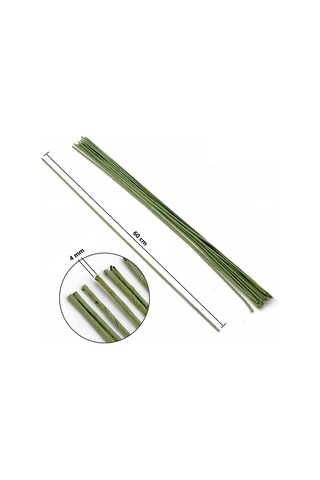 Roco Paper Çiçek Teli 4 Mm. - 4'lü Paket 60 Cm - Yeşil