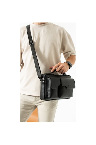 West Polo Westpolo Vegan Deri Tablet Evrak El Ve Omuz Mıknatıslı Kapaklı Unisex Postacı Çantası - Siyah