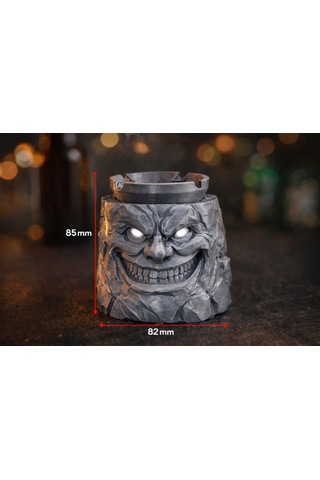 Alse 3d Korku Tasarımlı 3d Kül Tablası Kapaklı, Dekoratif, Özel Tasarım Masaüstü Aksesuarı Gri 85mm X 82mm