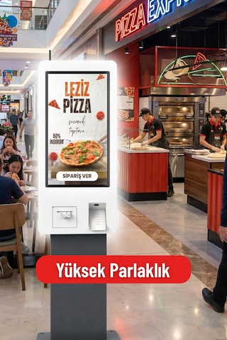 32 Inç Fhd Dokunmatik Ayaklı Self Servis Ödeme Ve Sipariş Kiosku Android 11
