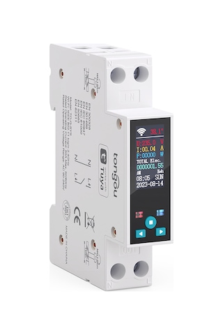 Tongou Ekranlı Akıllı Voltaj Ve Akım Koruma Rölesi - Sıcaklık Wifi Özellikli Çift Kutuplu Monofaz