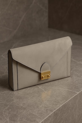 Clutch Mıknatıslı Abiye El Çantası Açık Gri