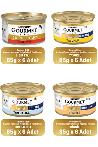 Gourmet Gold Karışık Kıyılmış Konserve Yetişkin Kedi Yaş Maması 24 X 85 G