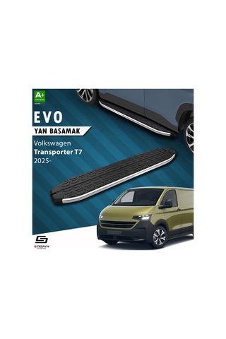 S-dizayn Volkswagen Transporter T7 Kısa Şase Evo Krom Yan Basamak 223 Cm 2025 Üzeri A+ Kalite