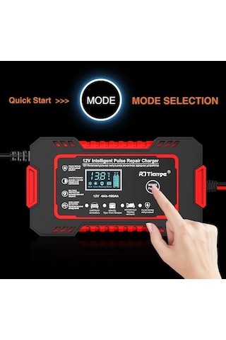 Tongxida 12v 6a Akıllı Motosiklet Araba Akü Şarj Cihazı - Kurşun-asit Tamir