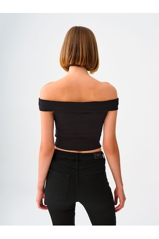 LOFT Crop Kadın Tshirt K.kol Lf2038361 Q1.v1 Siyah