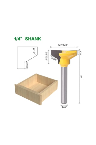 Rrrren 1/4 İnç Shank 6mm Saf Tersinir Çekmeçi Yönlendirici Bit, Ahşap İşleme Kesici Aracı Freze Kesici En Son Uzunluk: 6mm Shank