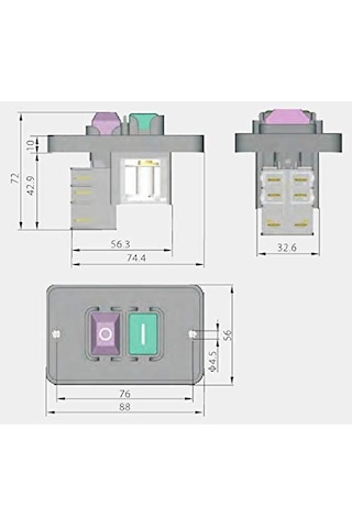 Bosch Uyumlu Pts 10 Şalter Switch 6 Pin 250 V