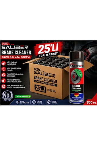 Prosaüber Fren Balata Spreyi 500 Ml 25 Li Koli Brake Cleaner Yağ Kir Sökücü Toplu Paket