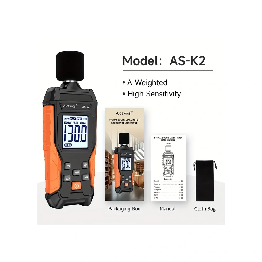 Willowhaven Aıcevoos As-k2 Taşınabilir Ses Ölçer 30-130db Akıllı Telefon Uyumlu