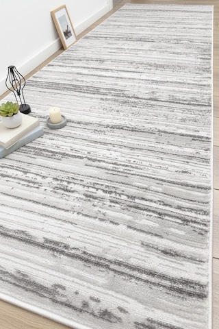 Lines Modern Yolluk Dokuma Halı Salon Oturma Odası Mutfak Halısı Koridor Antre Gri