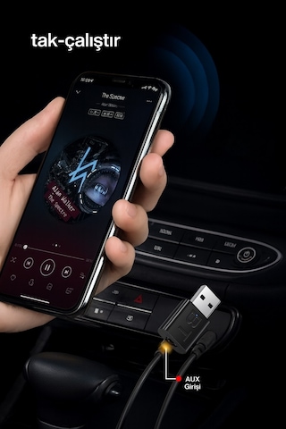 Usb 2ın1 Bluetooth Kiti 3.5 Mm Aux Receiver Rx/tx Transmitter Kablosuz Ses Alıcı Verici Tak Çalıştır