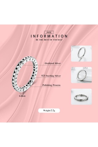 Modian 925 Ayar Gümüş Kalp Yüzük Zarif Istiflenebilir Klasik Aşk Yüzükler Kadınlar Için Yıldönümü Takı 9 Gümüş