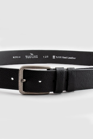 Tudors Erkek %100 Hakiki Deri 4 Cm Spor Siyah Kemer-23780 Siyah