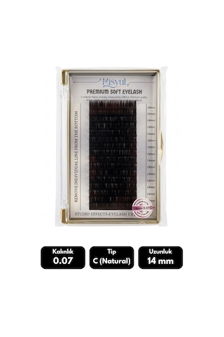Misyul 0.10c Natural Kıvrım 10 Mm Soft Eyelash Doğal İpek Kirpik 16'lı