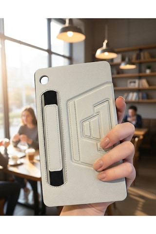 Galaxy Tab A9 Plus 11 Inç İçin Uyumlu El Tutamaçlı Standlı Deri Tasarım Kılıf Arka Kapak