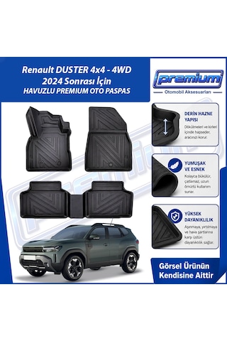 Dacia Duster 4x4 Paspas Araca Özel 2023 Ve Sonrası Derin Havuzlu Premium Oto Paspas