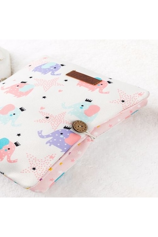 meditroia Bebek Alt Açma Bakım Çantası Fil Desen Organizer Açık Pembe