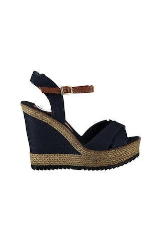 Fox Shoes Lacivert Kadın Dolgu Topuklu Ayakkabı 9674070905