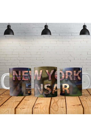 New York Kişiye Özel Baskılı Yeni Tasarım Sihirli Kupa Bardak Özel Kutusunda Çok Renkli