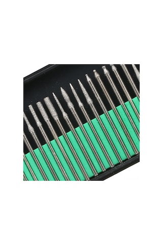 Moveevo 30 Adet Elmas Testere Ucu Seti, Metal-ahşap Taş Kesim Taşlama İçin 3mm Saplı, Dayanıklı Elmas Uçlar, Depolama Kutusu İçeren