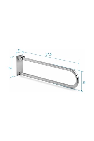 Aqua Bagno Basic Mafsallı Engelli Tutunma Barı Paslanmaz Çelik 35.90.91.02.01 Krom
