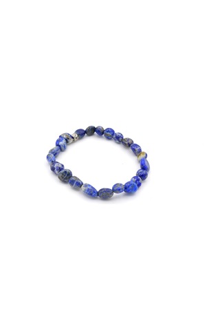 Hakiki Amorf Kesim Doğal Lapis Lazuli Taşi Bileklik 002 Gri
