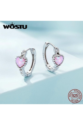 Wostu Otantik 925 Ayar Gümüş Narin Güzel Renkli Aşk Küpe Kadınlar Takı Hediye İçin Diğer