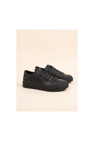 Bafaş Ayakkabı 038043 Siyah Hakiki Dana Derisi Fermuarlı Erkek Sneaker Md-siyah