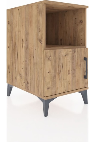 Kronos Komodin 2 Raflı Tek Kapaklı 44x59x80 Çam-çam Atlas Çam