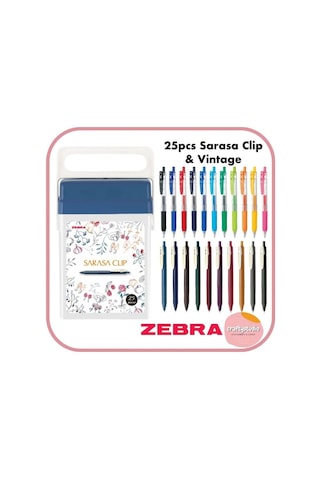 Zebra Sarasa 0.5mm Z Box 25'li Jel Kalem Seti Plastik Çantalı Set