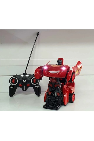 Özya Oyuncak Şimşek Mcqueen Uzaktan Kumandalı Robota Dönüşen Araba Şarjlı Kırmızı