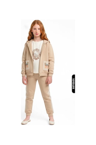 Xo Kids Kız Çocuk Eşofman Takım 1-5 Yaş 7034 Bej