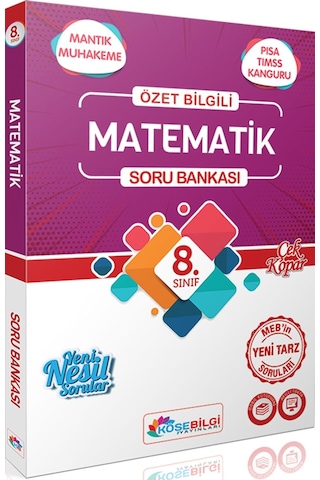 8. Sınıf Matematik Özet Bilgili Soru Bankası - Köşebilgi Yayınları