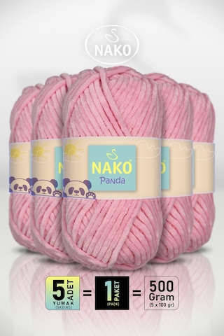 Panda - Pamuk Şeker 3121 - 5'li Paket - 100gr/120m - Kadife El Örgü İpi - Amigurumi Punch İpi