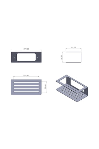 Aju Şampuanlık Sabunluk, Minimalist Banyo Organizatörü, Metal Duş Rafı, Banyo Düzenleyici Beyaz