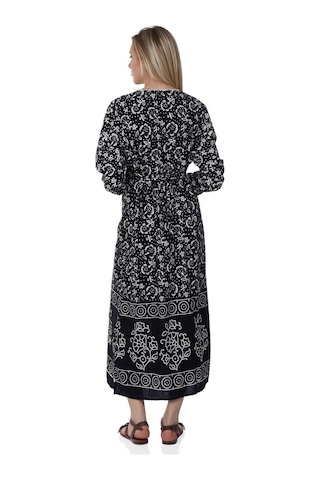 Uzun Kol Pamuk Taş Baskı Uzun Elbise Yoğun Desen