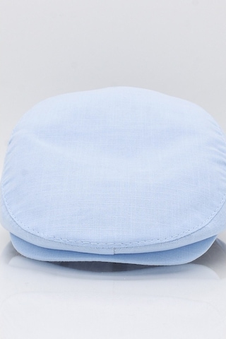 Külah Erkek Açık Mavi Kasket Keten Yazlık Flat Cap Şapka Açık Mavi-Standart