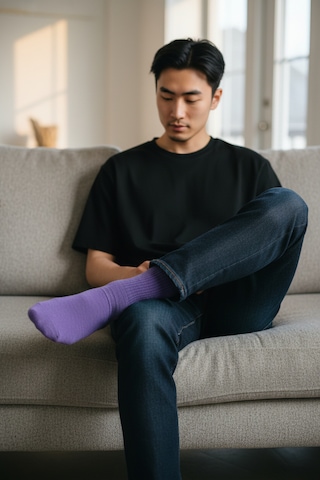 Socks Stores 6 Çift Unisex Renkli Pamuklu Soket Çorap - Renkli Tenis Boy Çorap Mor