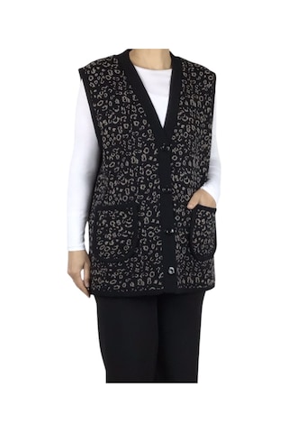 Kadın Önü Düğmeli Cepli Kalın Kışlık Kısa Yelek Vizon