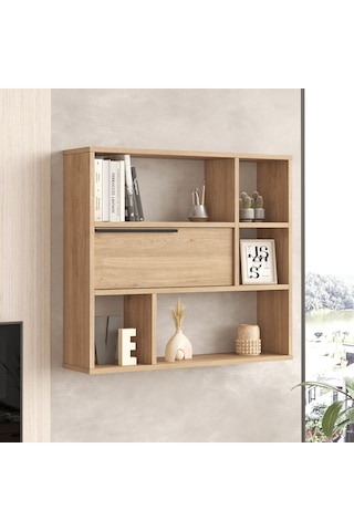 Robin Home Lidya Duvar Rafı Kitaplık Kapaklı Sepet