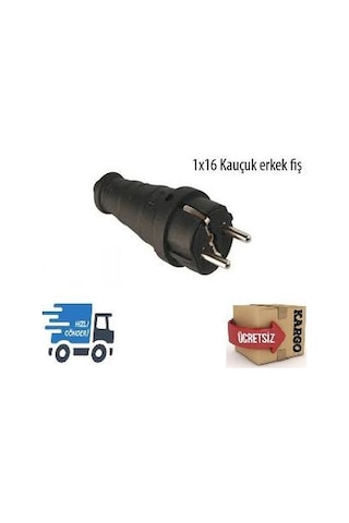 Monofaze Kauçuk Topraklı Erkek  Fiş